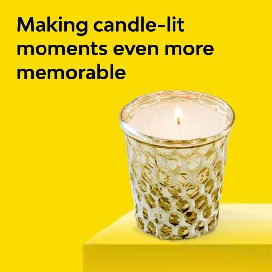 Gilded Honeycomb Glass Candle