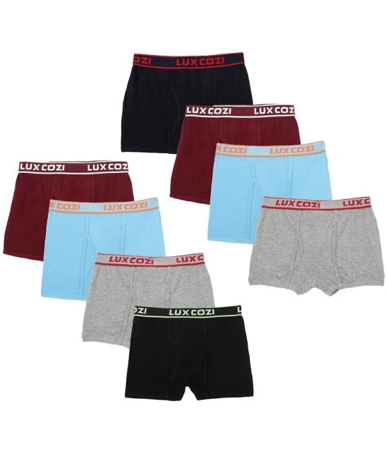 Lux Cozi - Multicolor Cotton Blend Boys Trunks ( Pack of 8 ) - None