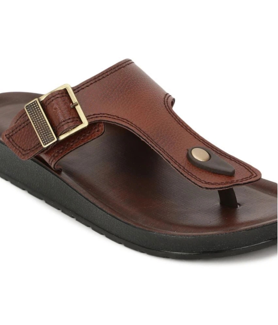 UrbanMark Men Comfortable Cushioned with Side Buckle Strap Thong Flip-Flop - None