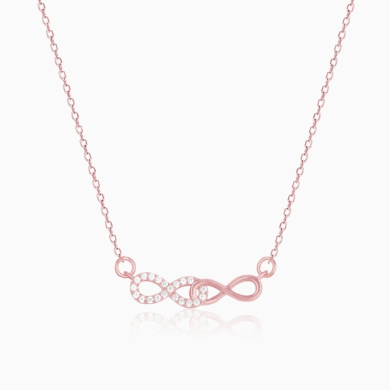 Rose Gold Double Infinity Love Necklace