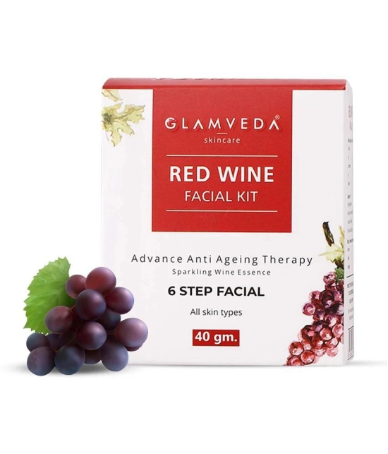 Glamveda Less Than 3 Times Use Facial Kit For All Skin Type Wine 40gm ( Pack of 1 )