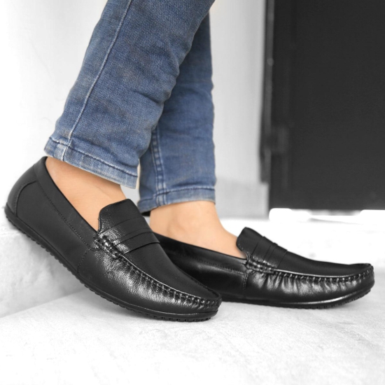 BXXY Men's Black Leather Office Wear Formal Shoes 7