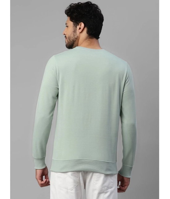 UrbanMark Men Regular Fit Printed Full Sleeves Round Neck Fleece Sweatshirt-Mint Green - None