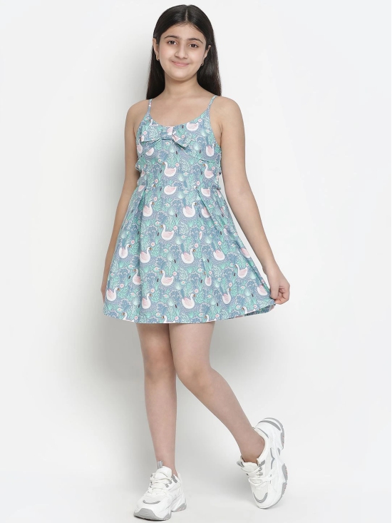 Oxolloxo Girls Blue & Off White Satin Dress