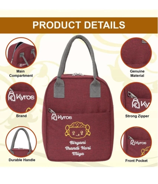 Kyros Maroon Polyester Lunch Bag Pack of 1 - Maroon