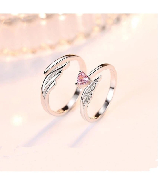 FASHION FRILL - Silver Couple Ring ( Pack of 2 ) - None