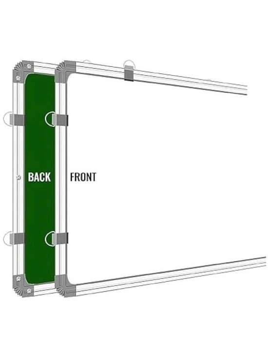 Eclet Non Magnetic 2 x 2 feet Double Sided White Board and ChalkBoard Combo with 1 Marker and 1 Duster | Ideal Use for Home, Office, with Sliding Hanging Clips, Robust Aluminum Frame.