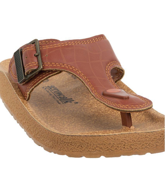 Aerowalk - Tan Men's Leather Slipper - None