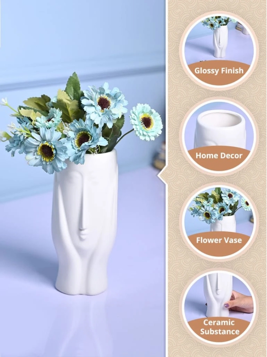 White Glossy Ceramic Vase - Stylish Simplicity