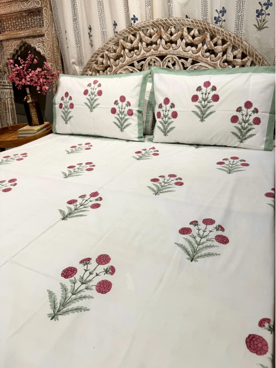 Hand Block Cotton Bedsheet | Paakhi bedsheet-Super King