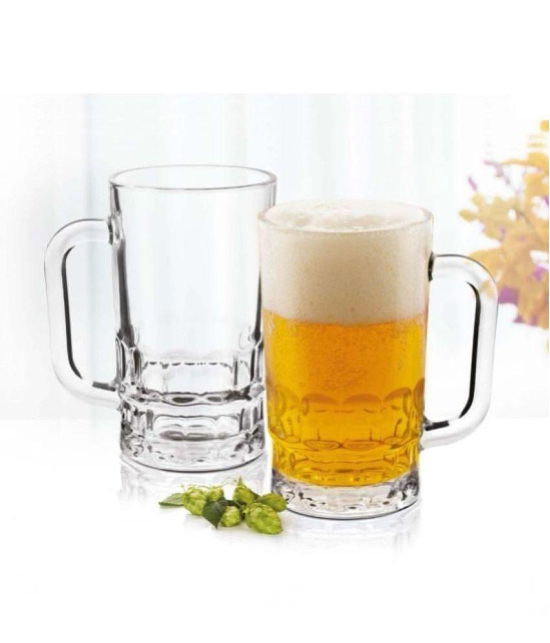 Treo By Milton Gusto Cool Mug, Set of 2, 335 ml Each, Transparent | Beer Mug | Party Glass | Dishwasher Safe | Refrigerator Safe - Transparent