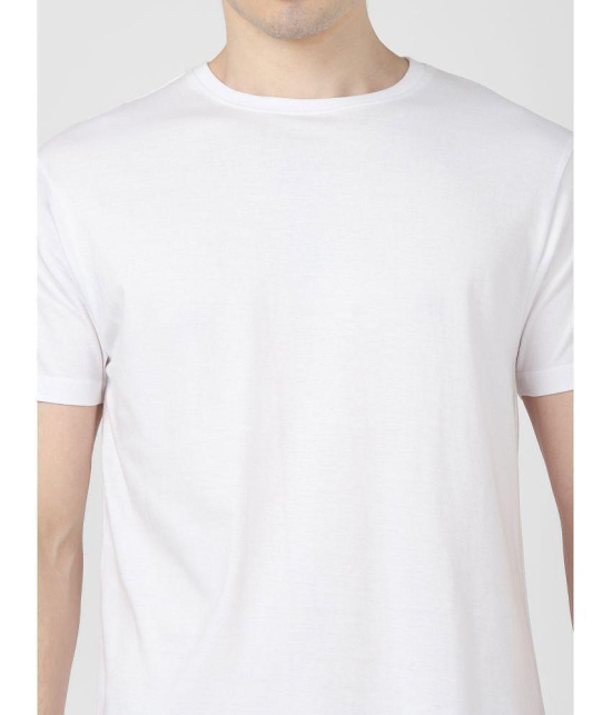 UrbanMark Men Regular Fit Round Neck Half Sleeves Biowash Solid T Shirt-White - None