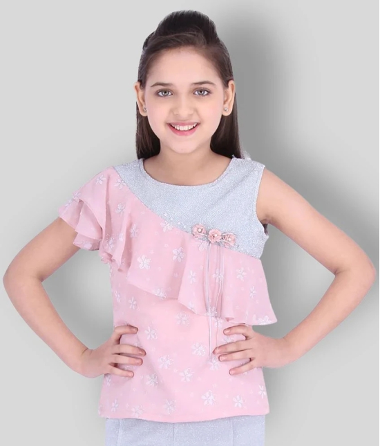 Cutecumber - Pink Georgette Girls Tops ( Pack of 1 ) - None