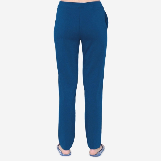 Vami Plain Cotton Rich Relax Lower For  Women - Blue S