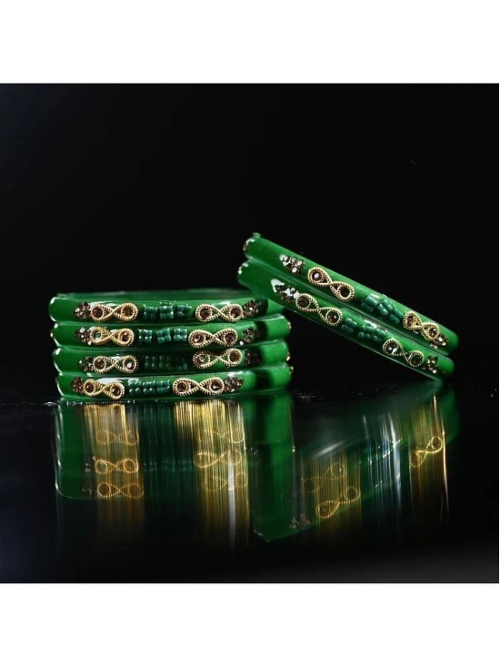 Somil Green Bangle Set ( Pack of 8 ) - None