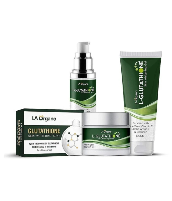 LA ORGANO L-Glutathione Cream Serum Gel Soap Facial Kit g Pack of 4