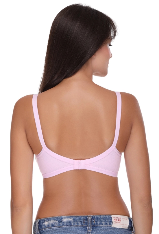 Sona H 04 Women Everyday Non Padded Non Wired Medium Coverage Comfortable Pink Cotton T-Shirt Bra-36 / B / Pink