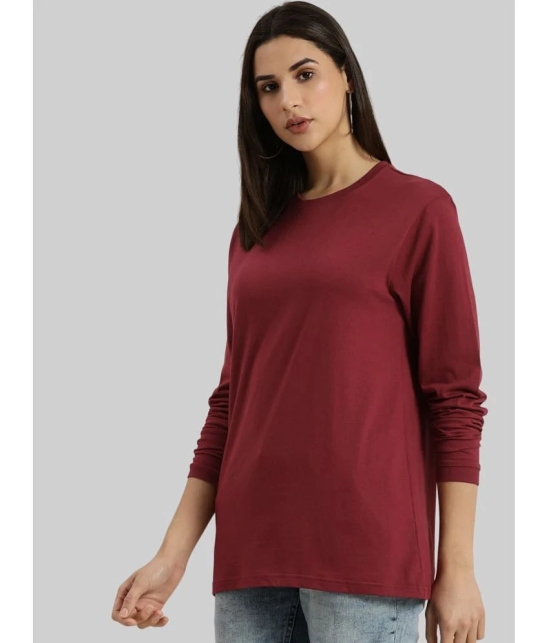 PPTHEFASHIONHUB Maroon Cotton Blend Loose Fit Womens T-Shirt ( Pack of 1 ) - None