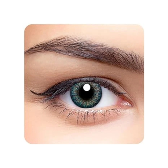 Aryan Super Premium Quarterly Disposable Color Contact lens most safest enthralling cosmetic lens for Men and Women 2 Pcs - Jade Green (-00 to -10.00))--3.50 / cool turquoise