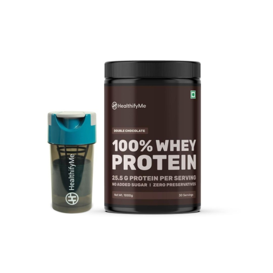 Whey Protein 100% 1 kg(Double chocolate)+Protein Shaker