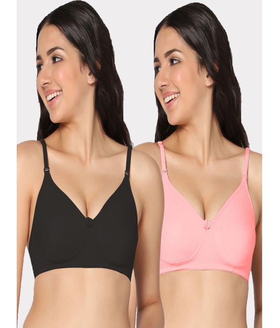 IN CARE LINGERIE - Multicolor Cotton Non Padded Women's T-Shirt Bra ( Pack of 2 ) - None