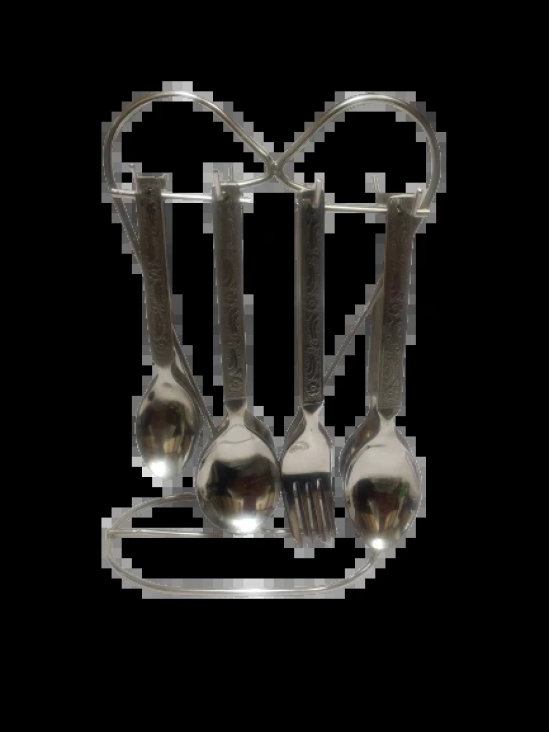 DYNAMIC STORE Dynore Stainless Steel 24 Pcs Stylish Cutlery Set For Kitchen With Heart Shape Stand