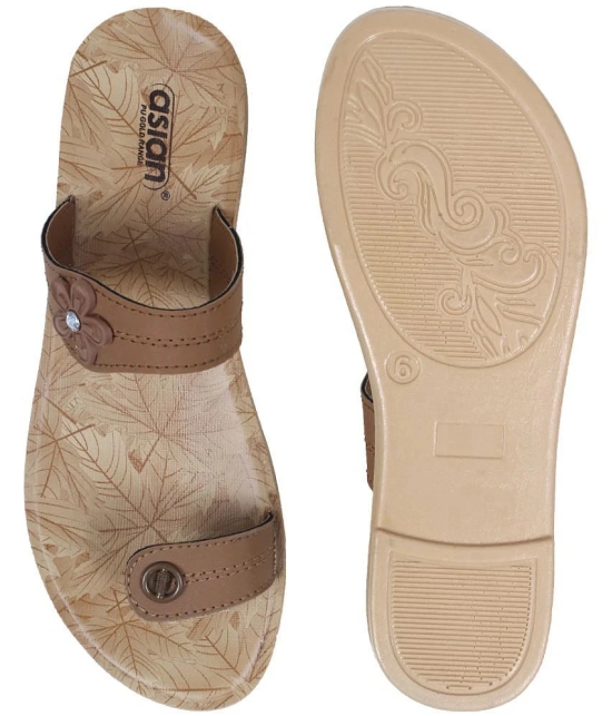 ASIAN Tan Womens Flats - None