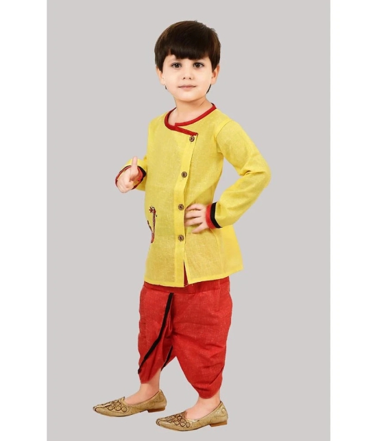 Coxxup Yellow Cotton Blend Boys Sherwani ( Pack of 1 ) - None