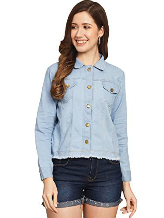 FUNDAY FASHION Women's Full Sleeve Solid Denim Jacket