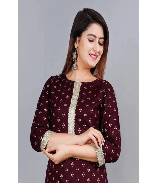 SIPET - Maroon Rayon Womens Straight Kurti ( Pack of 1 ) - None