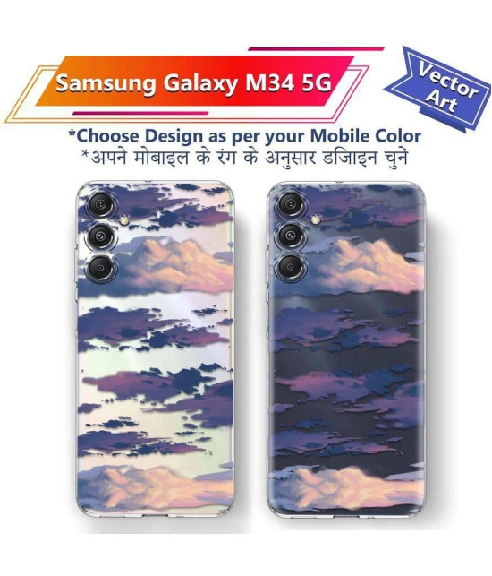 NBOX - Multicolor Printed Back Cover Silicon Compatible For Samsung Galaxy M34 5G ( Pack of 1 )