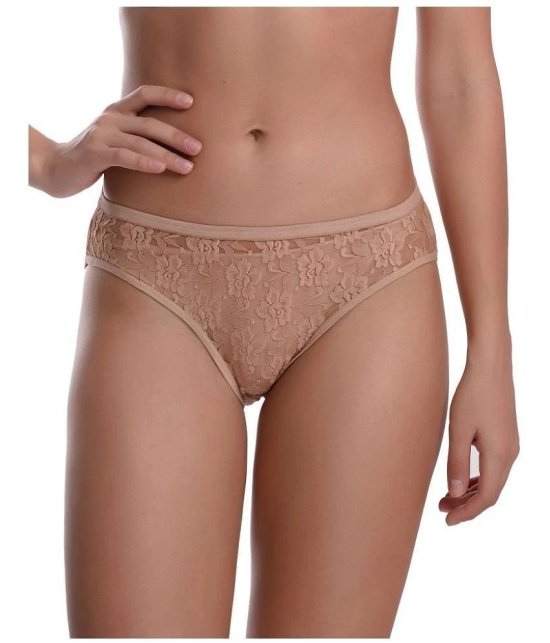 Madam - Lace Embroidered Beige Womens Cheekies ( Pack of 1 ) - XL