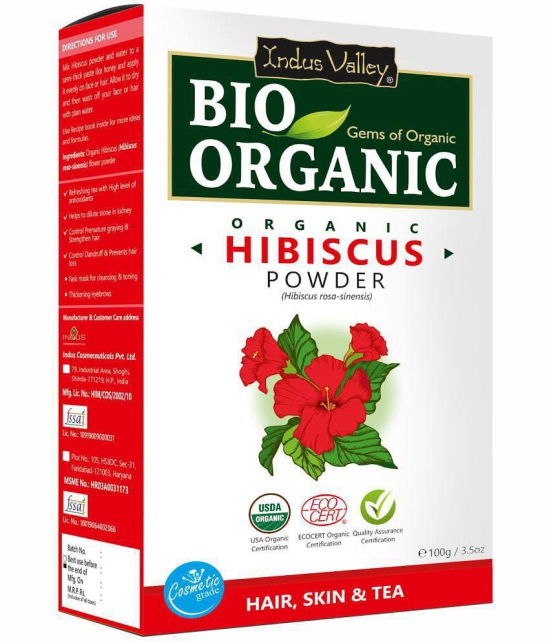 Indus Valley 100% Organic Hibiscus Powder - Twin Pack (200 g)