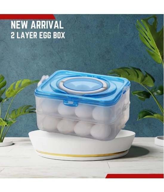 iview kitchenware 24 Separator Refrigerator Egg Storage Container/Egg Box/ Egg storage basket with Carry Holder - Light Blue