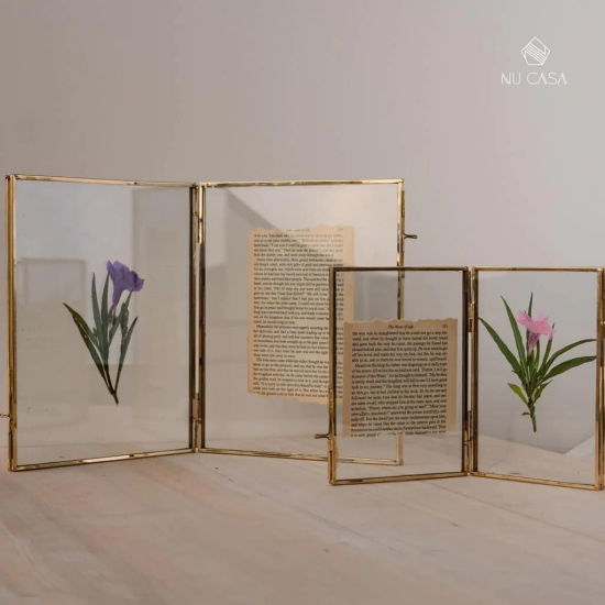 Folding glass photo frames