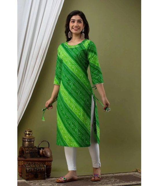 Lee Moda - Green Cotton Womens Straight Kurti ( Pack of 1 ) - XXL