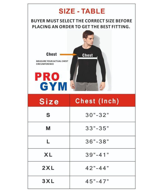 Pro Gym Unisex 100% Polyester Compression T-Shirt Gym and Sports Wear T-Shirt for Men | Body fit Skinny T-Shirt - L