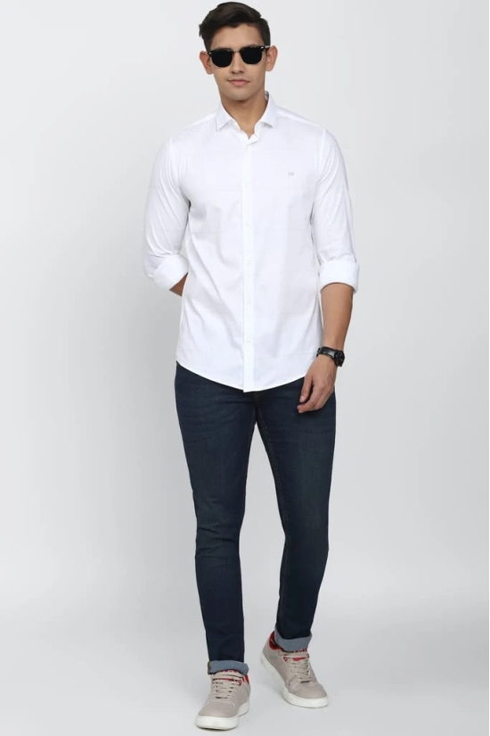 Men White Super Slim Fit Formal Full Sleeves Formal Shirt