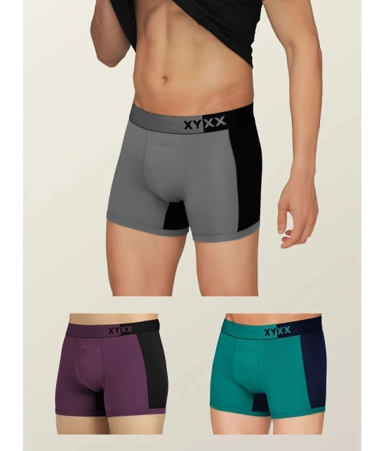 XYXX - Multicolor Modal Mens Trunks ( Pack OF 3 ) - None