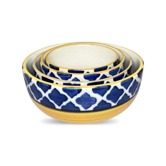 Ceramic Dining Moroccan Blue Ceramic Serving Bowls Set of 4