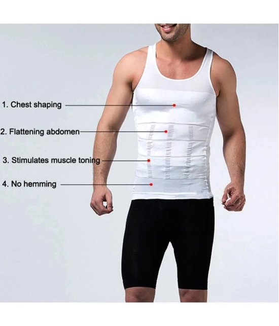 Size 3XL Weight Loss Slimming Shirt Waist Belt Body Shaper - White