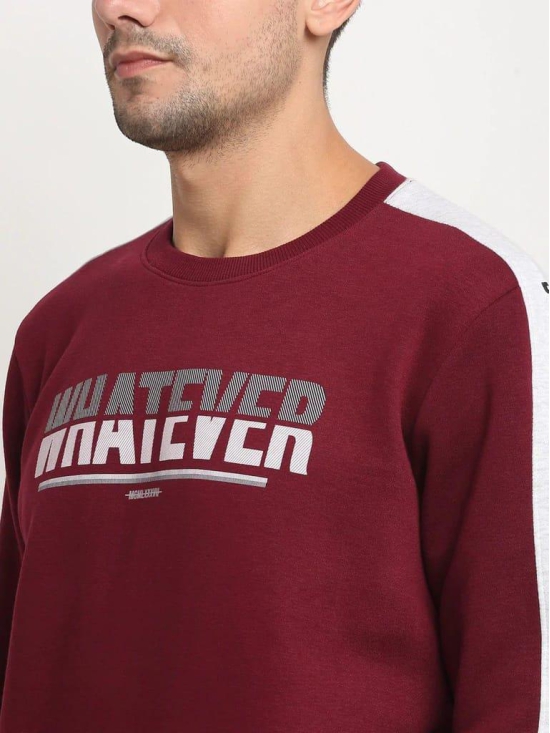 Rodamo  Men Maroon Printed Sweatshirt