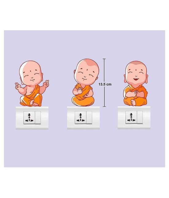 Asmi Collection Buddha Kids for Light Switches Funny Sticker ( 8 x 14 cms )