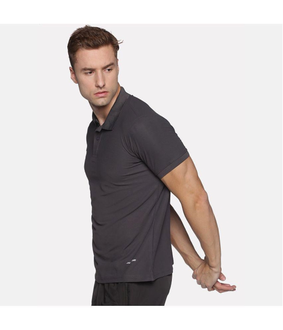 Omtex - Charcoal Cotton Regular Fit Mens Sports Polo T-Shirt ( Pack of 1 ) - None