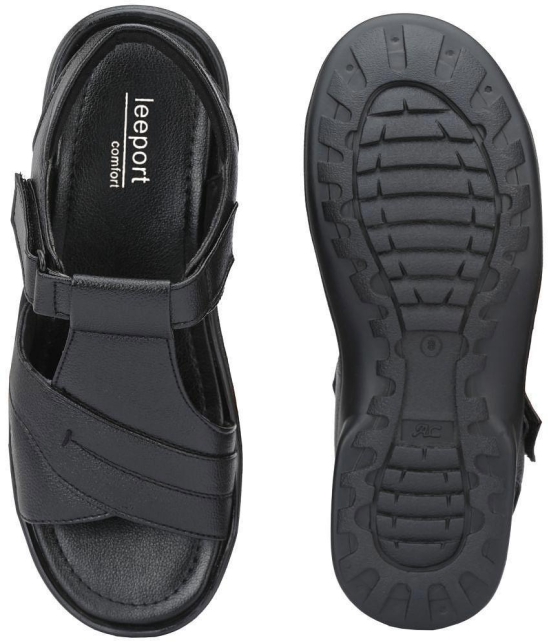 Leeport - Black Mens Sandals - None