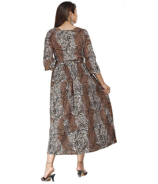 HIGHLIGHT FASHION EXPORT Cotton Brown A- line Dress - Single - L