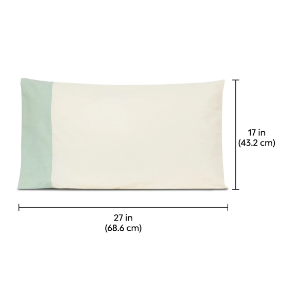 Solid Colour 100% Cotton, 270 TC Single Bedsheet with Colour Accent Pillow Cover Peach