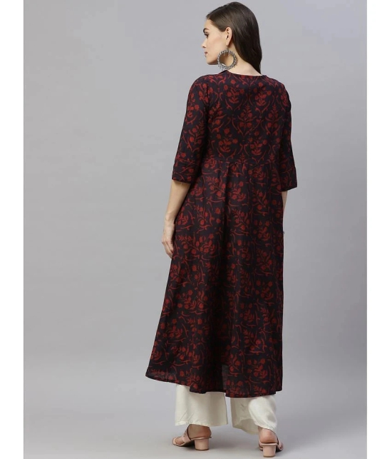 miravan - Maroon Cotton Womens A-line Kurti ( Pack of 1 ) - None