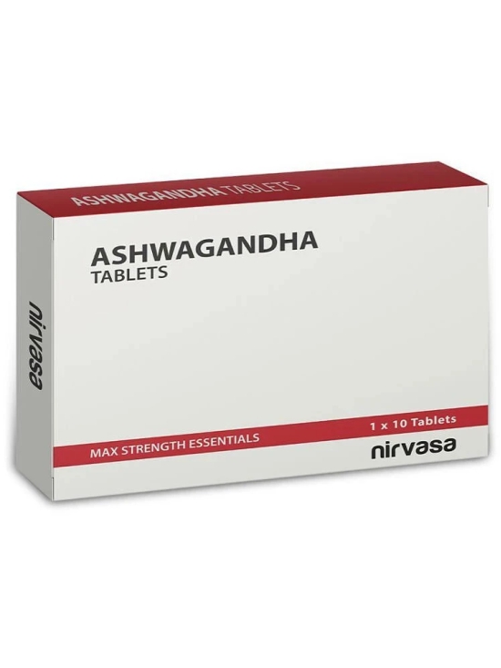 Nirvasa Ashwagandha Tablets for Men & Women (250 mg) with Natural Ashwagandha Extract (10:1) | For Immunity, General Wellness & Improves Muscles Strength - 1 X 10  Tablets