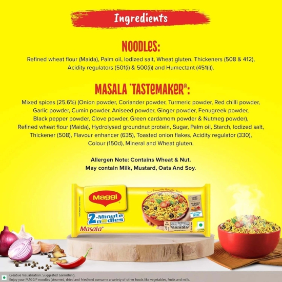 Maggi 2-Minute Masala Instant Noodles 70gm  (Pack Of 12)